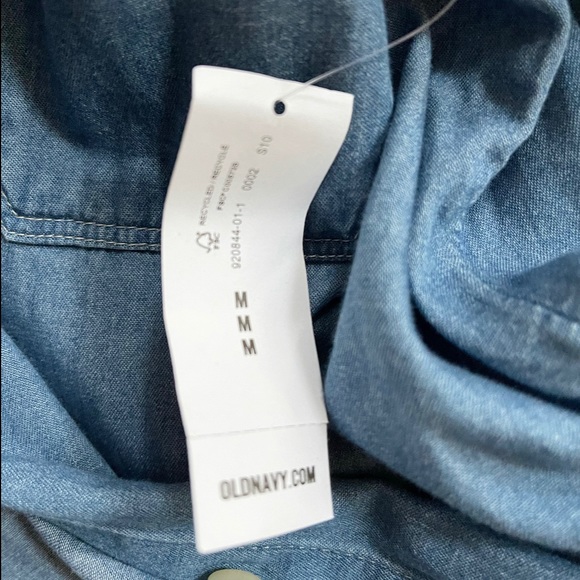 Old Navy | Blue Chambray Roll Tab Tie Waist Shirt Dress *NWT* - Picture 11 of 16